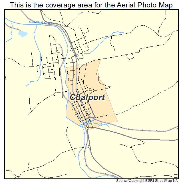 Coalport, PA location map 