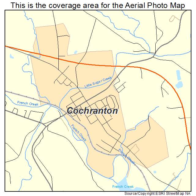 Cochranton, PA location map 