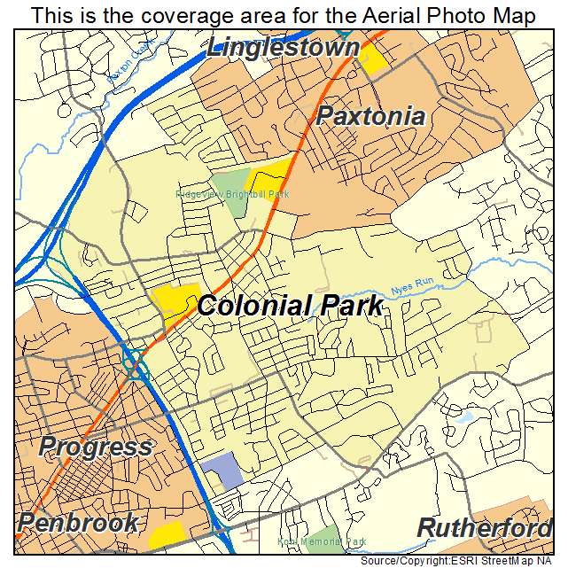 Colonial Park, PA location map 