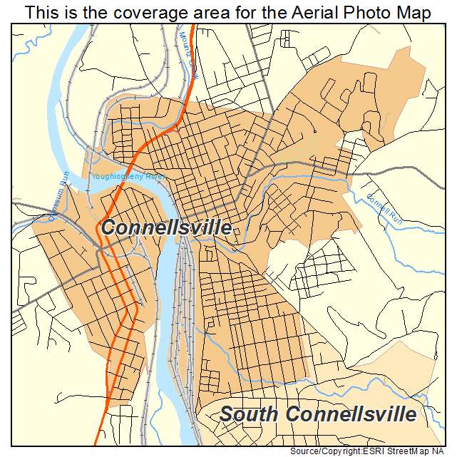 Connellsville, PA location map 