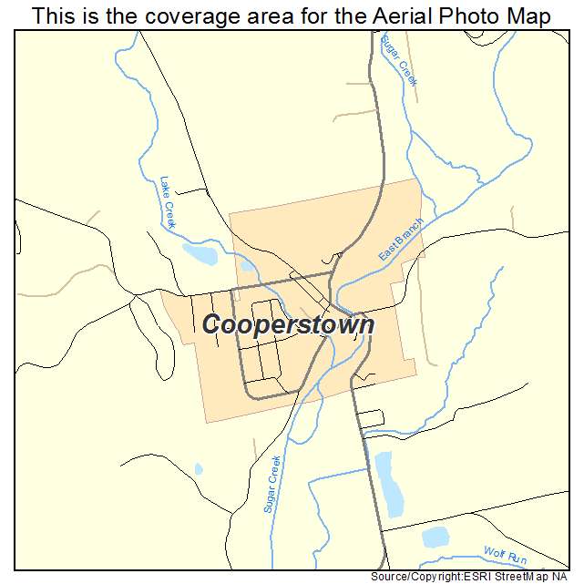 Cooperstown, PA location map 