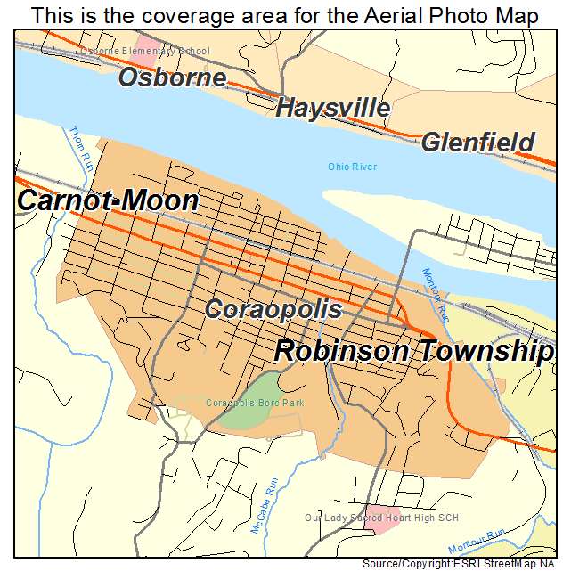 Coraopolis, PA location map 