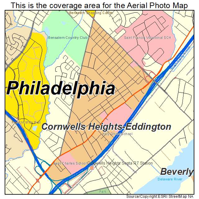 Cornwells Heights Eddington, PA location map 