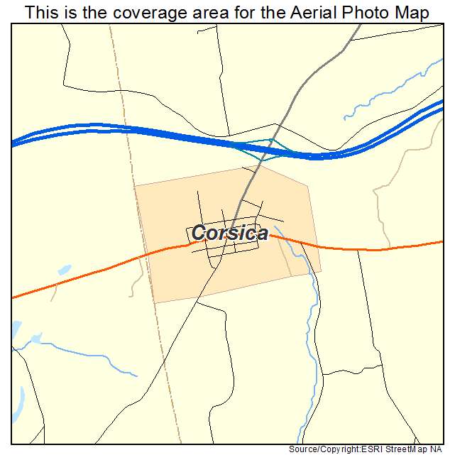 Corsica, PA location map 