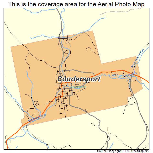 Coudersport, PA location map 