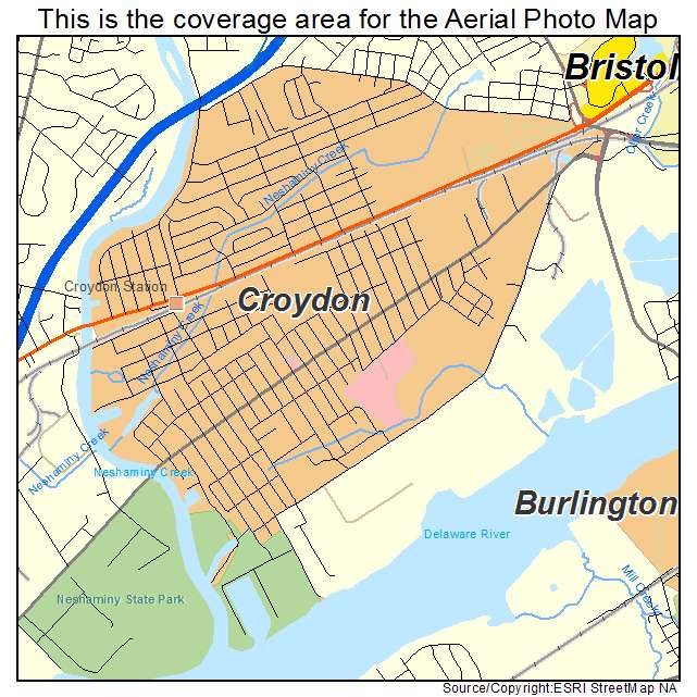 Croydon, PA location map 