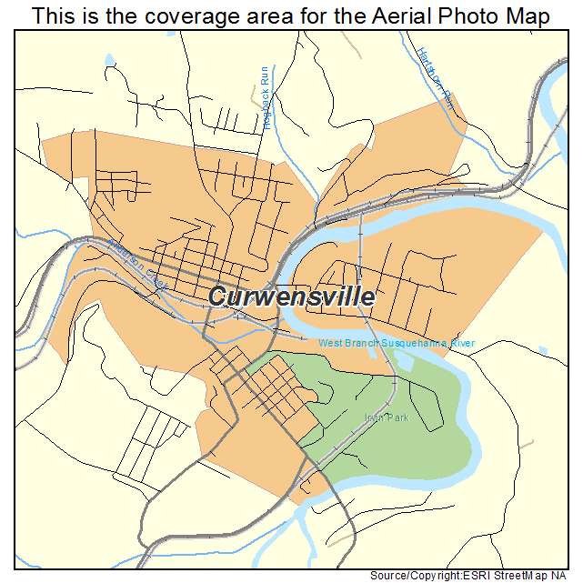 Curwensville, PA location map 