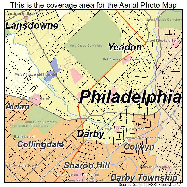 Darby, PA location map 