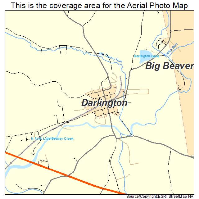 Darlington, PA location map 