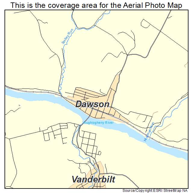 Dawson, PA location map 