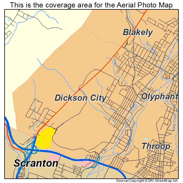 Dickson City, PA location map 