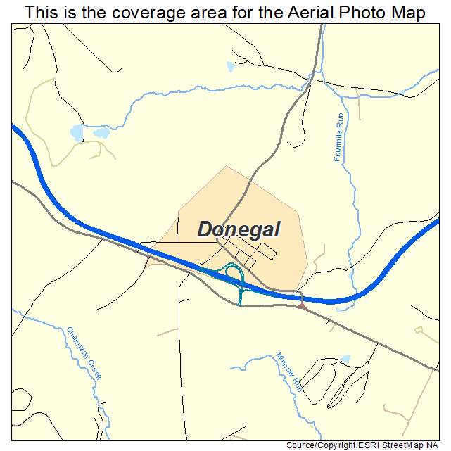 Donegal, PA location map 