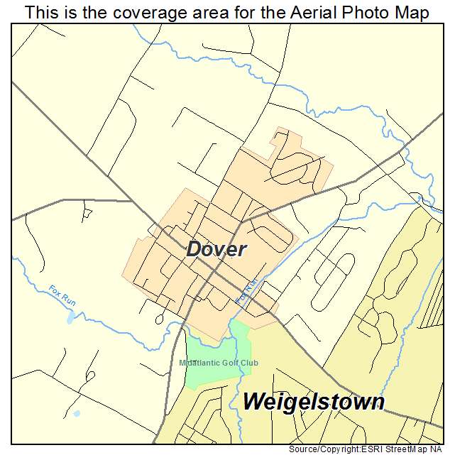 Dover, PA location map 