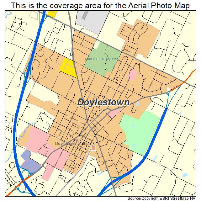 Aerial Photography Map of Doylestown, PA Pennsylvania