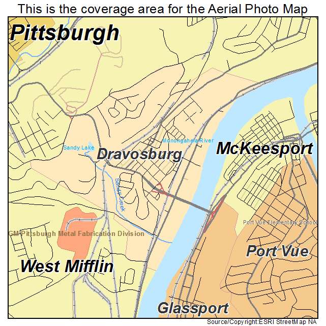 Dravosburg, PA location map 