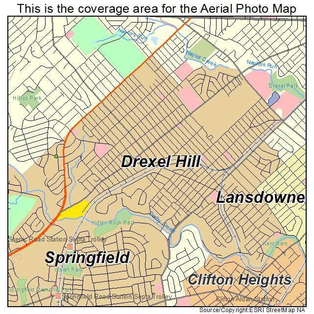 Drexel Hill, PA location map 