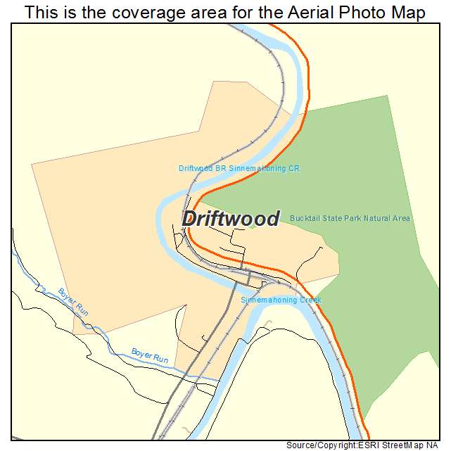 Driftwood, PA location map 