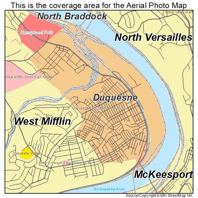 Duquesne, PA location map 