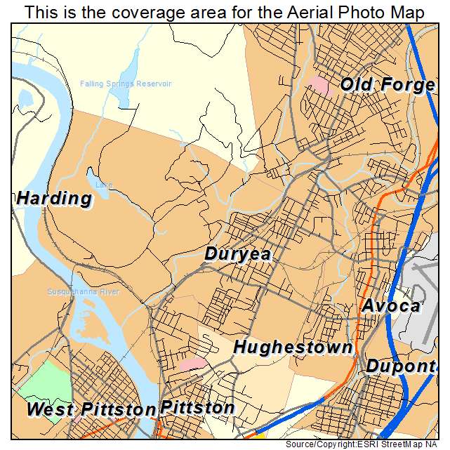 Duryea, PA location map 