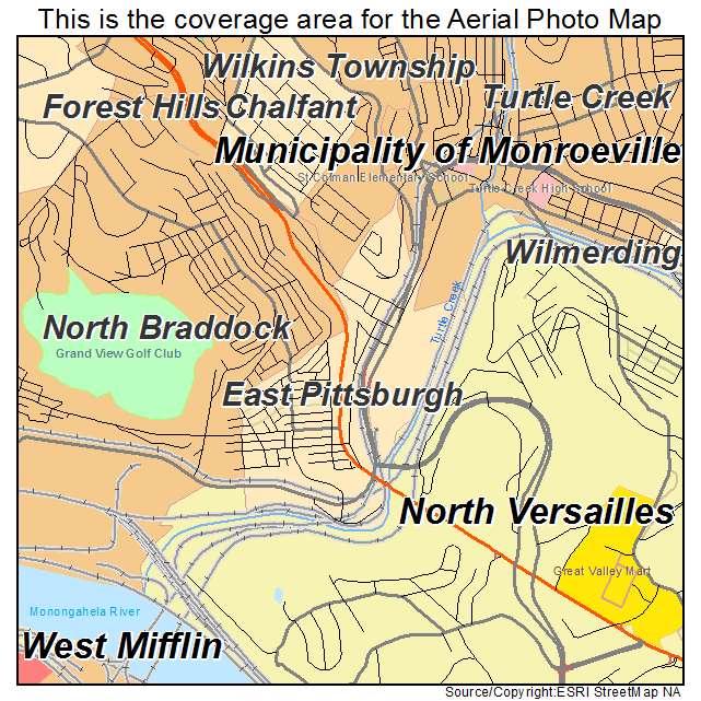 East Pittsburgh, PA location map 