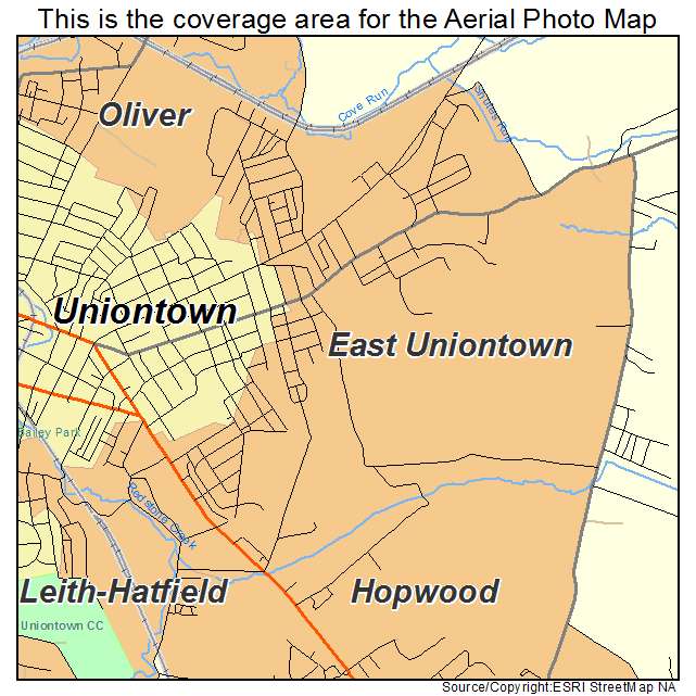 East Uniontown, PA location map 