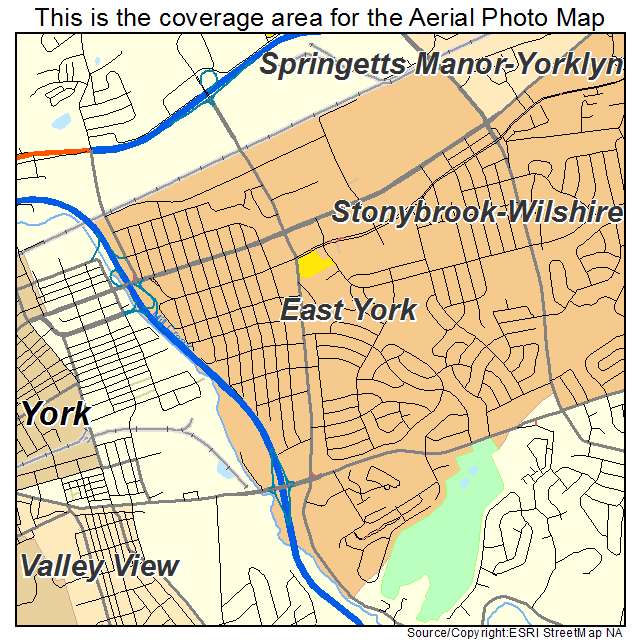 East York, PA location map 
