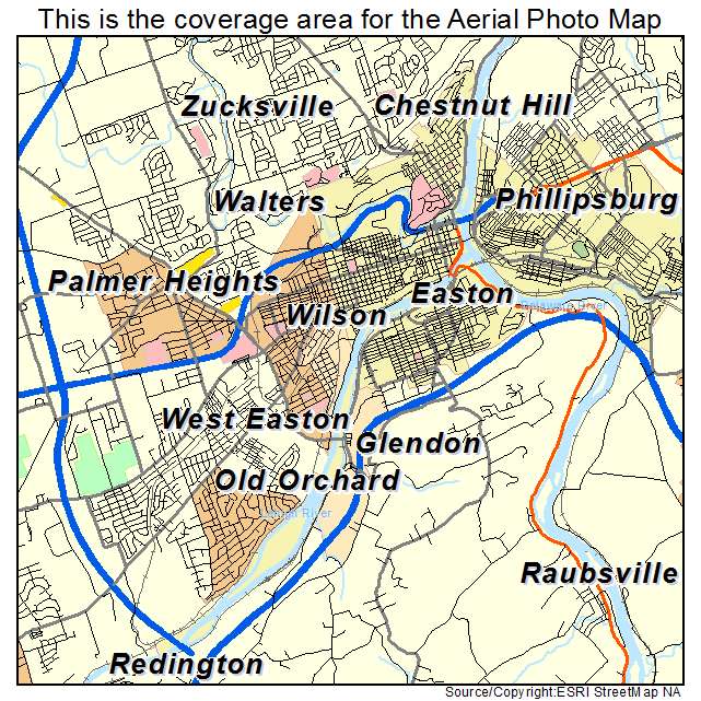 Easton, PA location map 