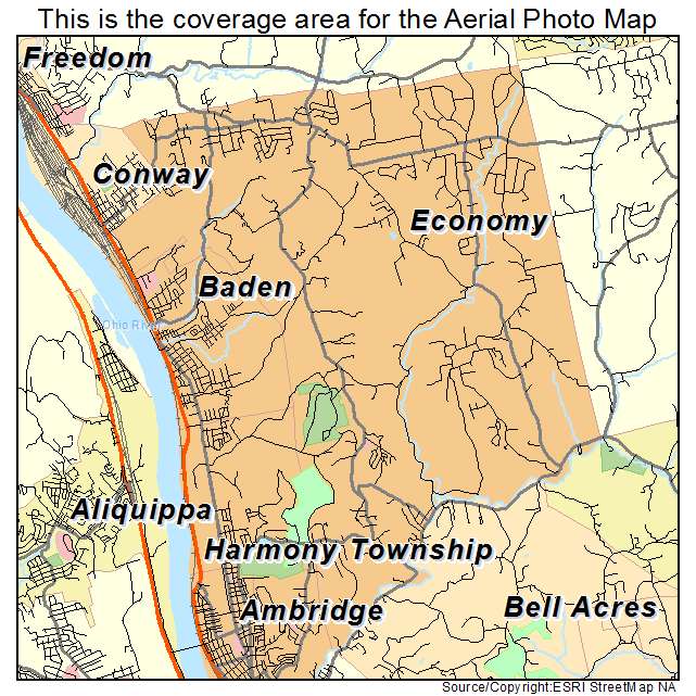 Economy, PA location map 