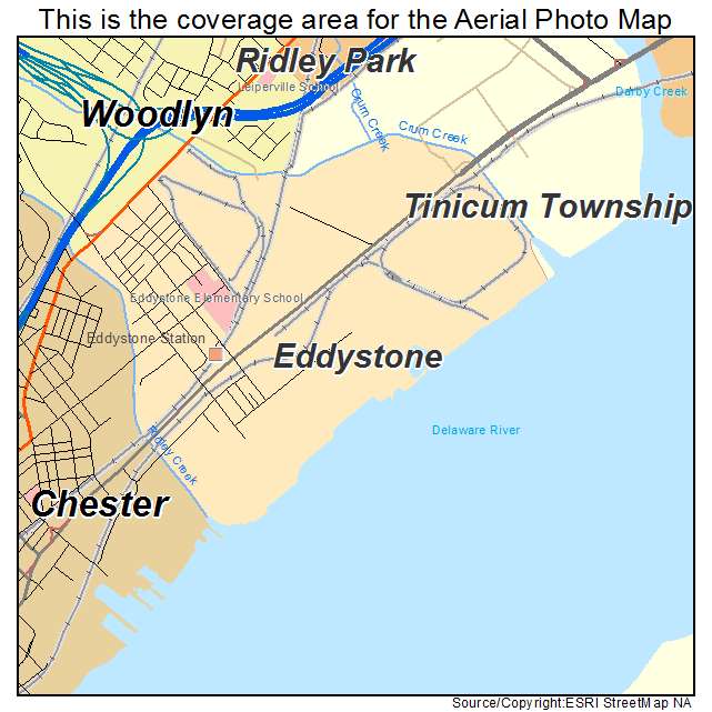 Eddystone, PA location map 