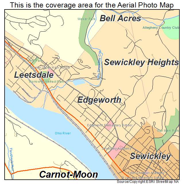 Edgeworth, PA location map 