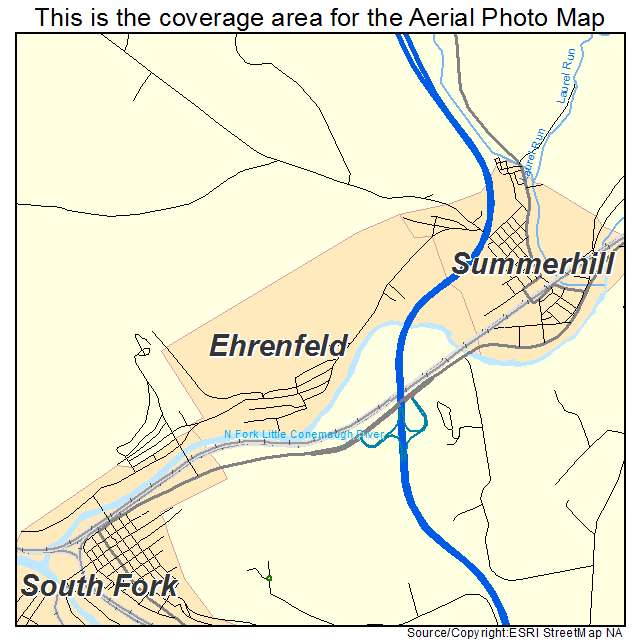 Ehrenfeld, PA location map 