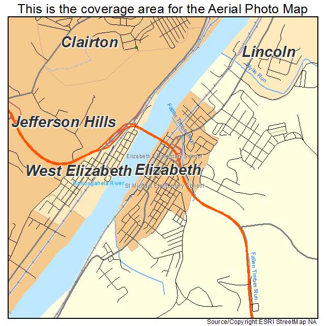 Elizabeth, PA location map 