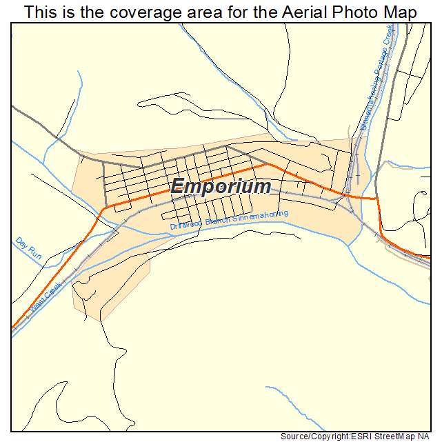 Emporium, PA location map 