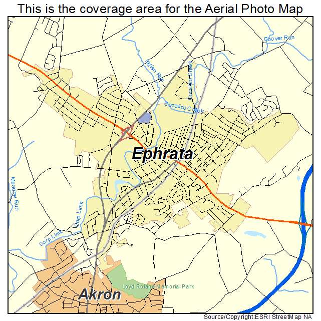 Ephrata, PA location map 
