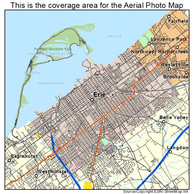 Erie, PA location map 