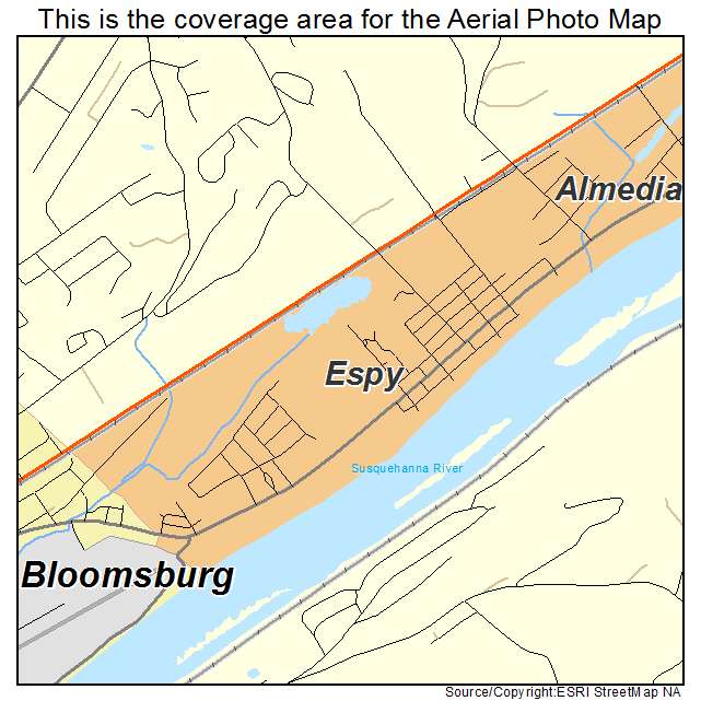 Espy, PA location map 