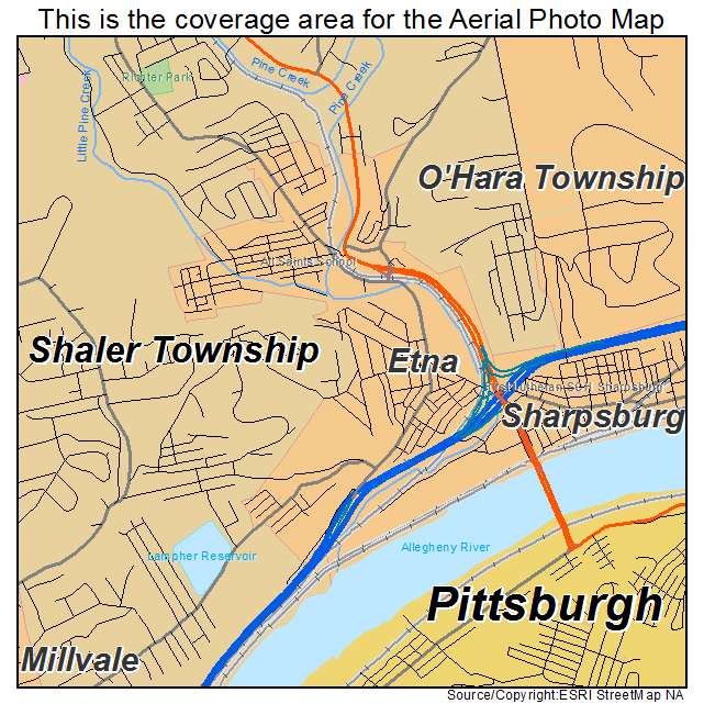Etna, PA location map 