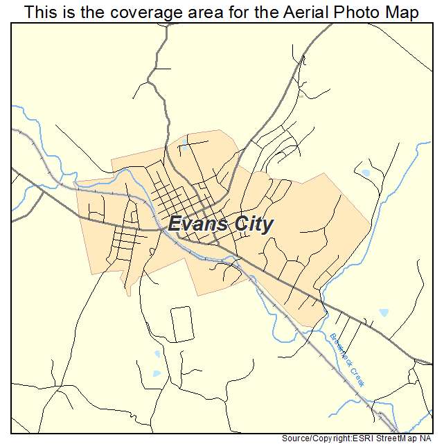 Evans City, PA location map 