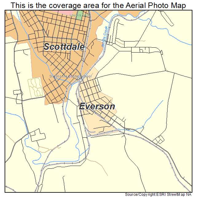 Everson, PA location map 