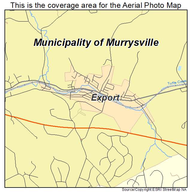 Export, PA location map 