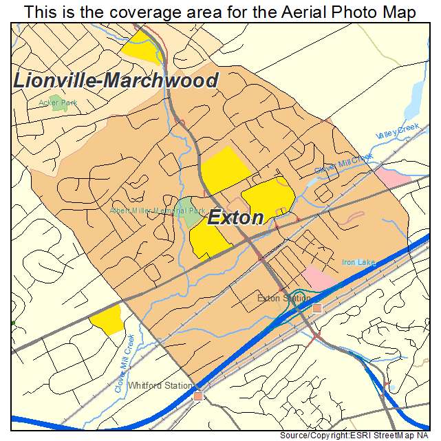 Exton, PA location map 