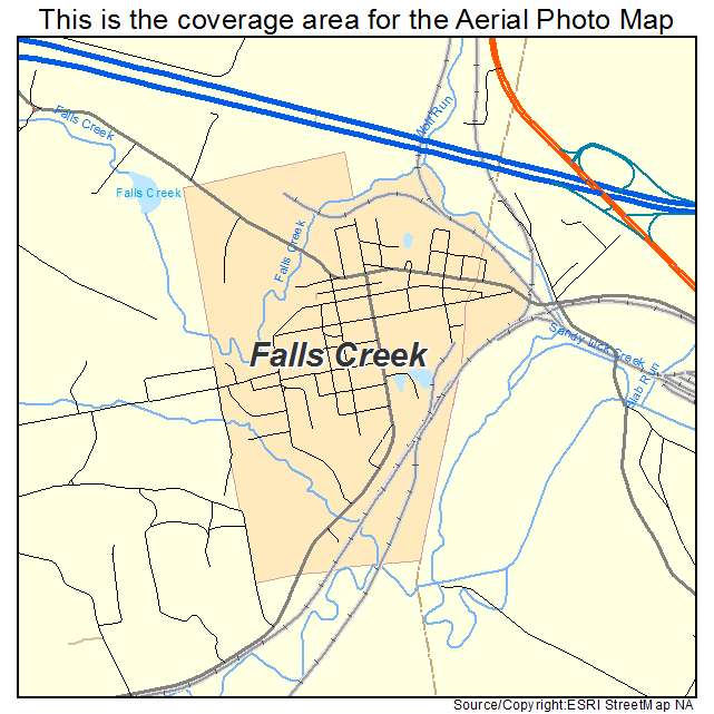 Falls Creek, PA location map 