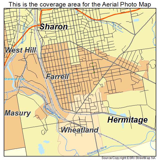 Farrell, PA location map 