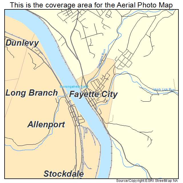 Fayette City, PA location map 