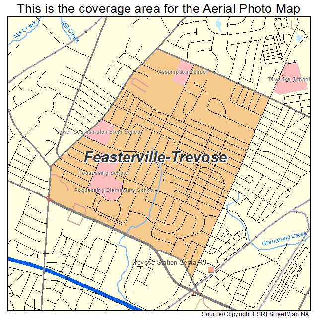 Feasterville Trevose, PA location map 
