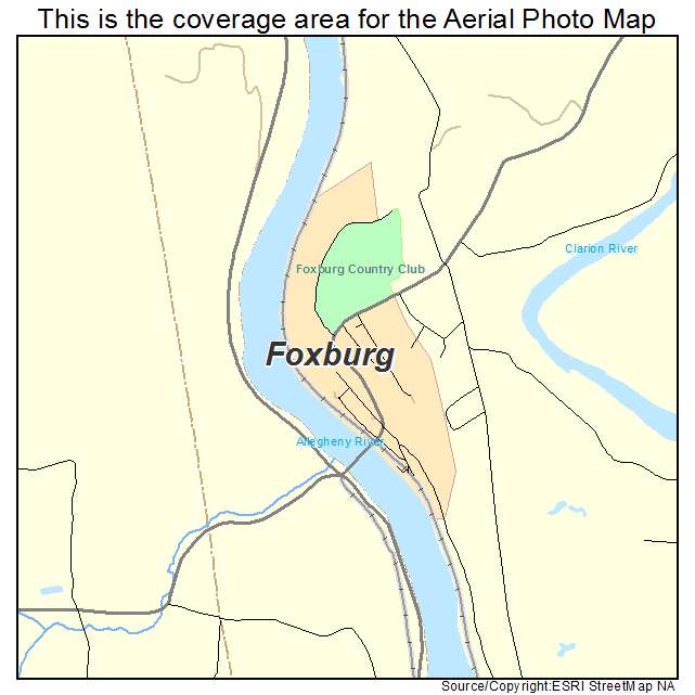 Foxburg, PA location map 