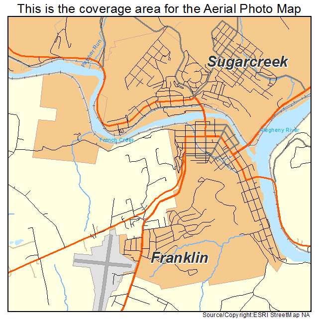Franklin, PA location map 