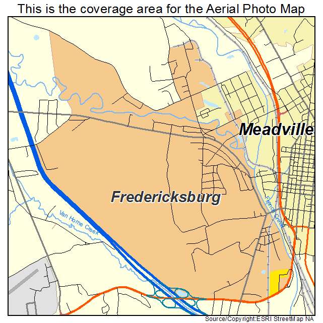 Fredericksburg, PA location map 