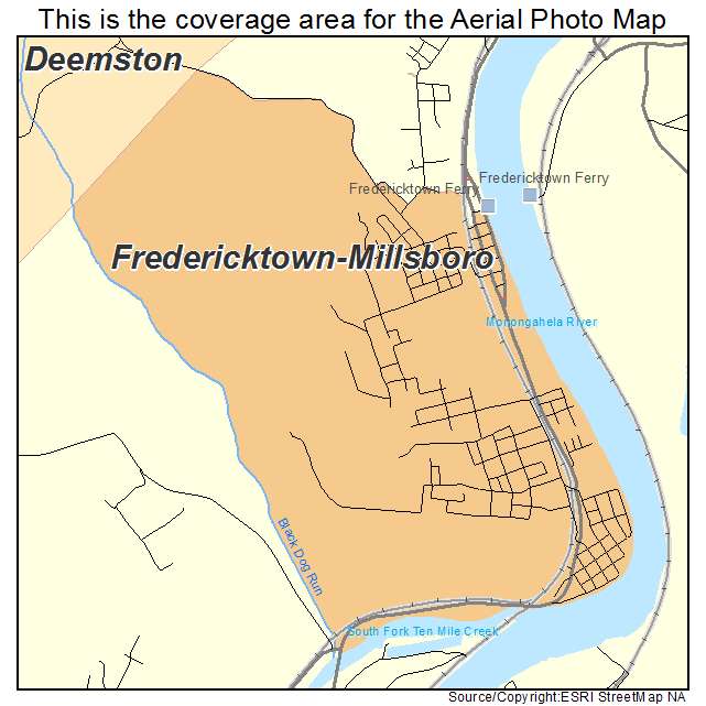 Fredericktown Millsboro, PA location map 