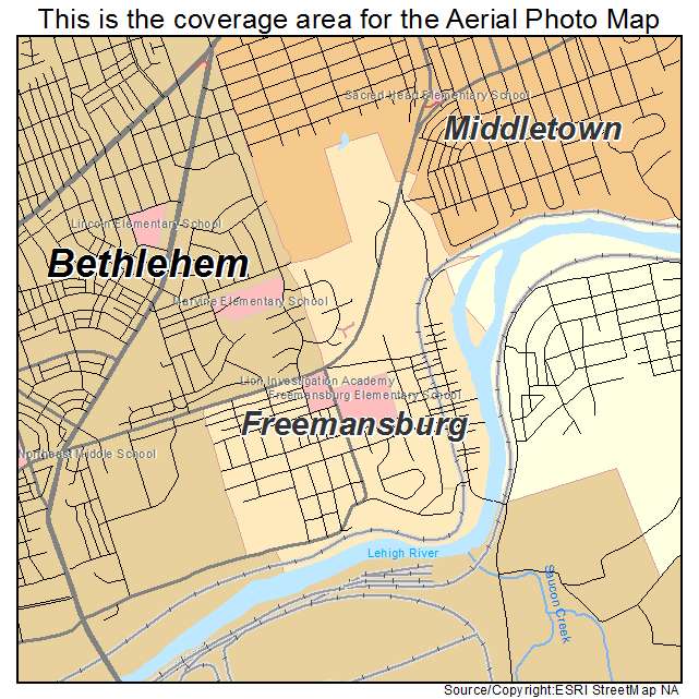 Freemansburg, PA location map 